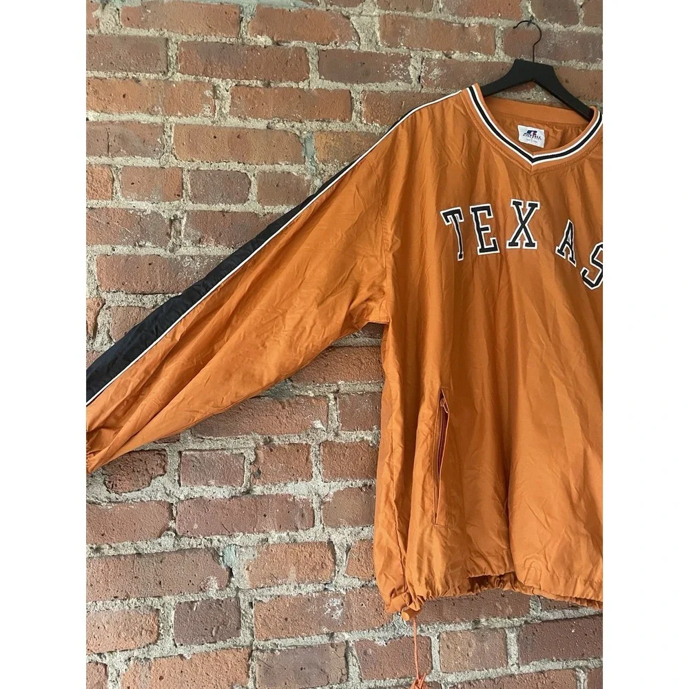 Vintage Russell Athletic Texas Longhorns Windbreaker Men L Pullover Fleece Lined